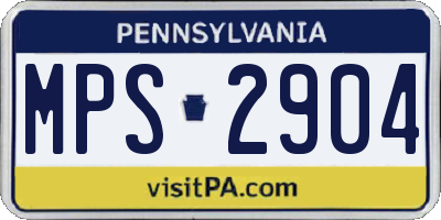 PA license plate MPS2904
