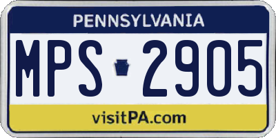 PA license plate MPS2905