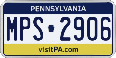 PA license plate MPS2906