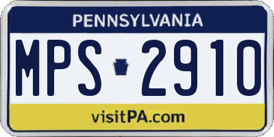 PA license plate MPS2910