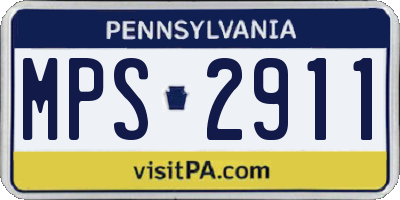 PA license plate MPS2911