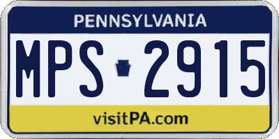 PA license plate MPS2915