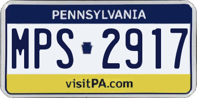 PA license plate MPS2917