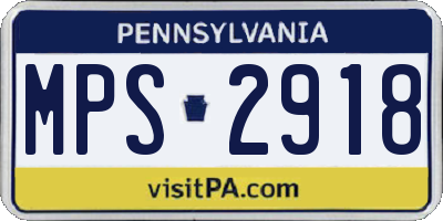 PA license plate MPS2918