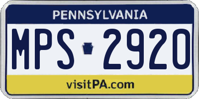 PA license plate MPS2920