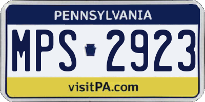 PA license plate MPS2923