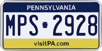 PA license plate MPS2928