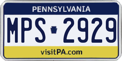 PA license plate MPS2929