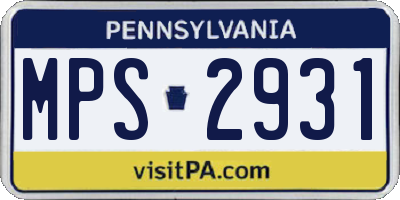 PA license plate MPS2931