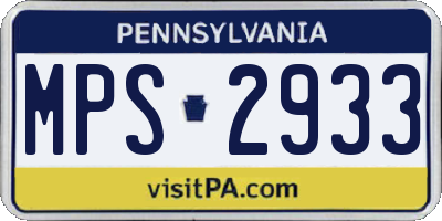 PA license plate MPS2933