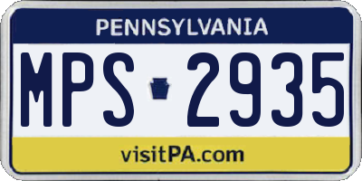 PA license plate MPS2935