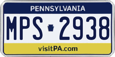 PA license plate MPS2938