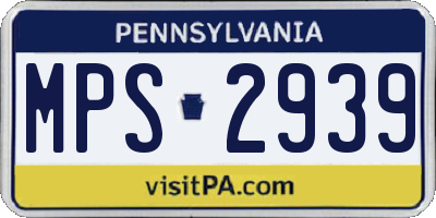 PA license plate MPS2939