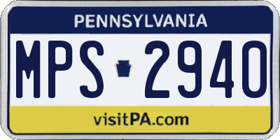 PA license plate MPS2940