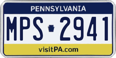PA license plate MPS2941