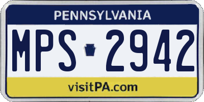 PA license plate MPS2942