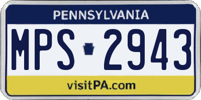 PA license plate MPS2943