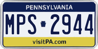PA license plate MPS2944