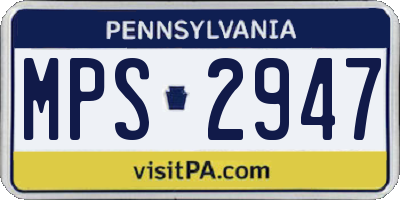 PA license plate MPS2947