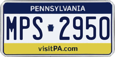 PA license plate MPS2950