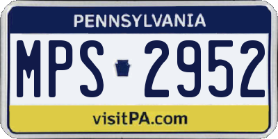 PA license plate MPS2952