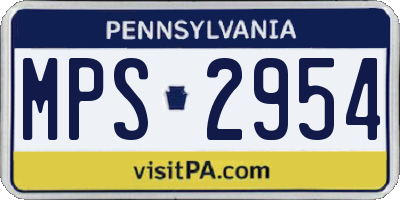 PA license plate MPS2954