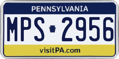 PA license plate MPS2956