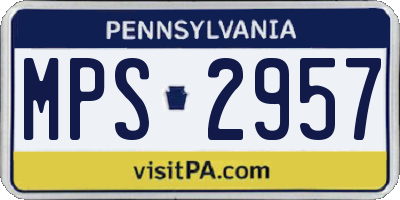 PA license plate MPS2957