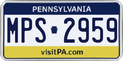 PA license plate MPS2959