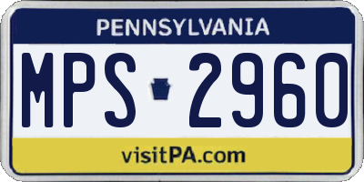 PA license plate MPS2960