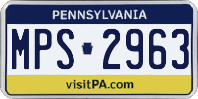 PA license plate MPS2963