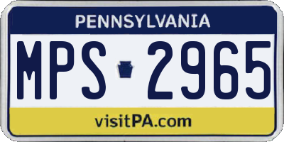 PA license plate MPS2965