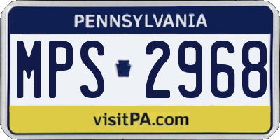 PA license plate MPS2968