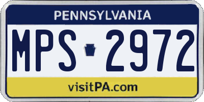 PA license plate MPS2972