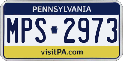 PA license plate MPS2973
