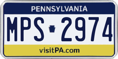 PA license plate MPS2974