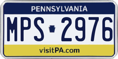 PA license plate MPS2976