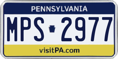 PA license plate MPS2977