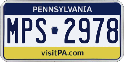 PA license plate MPS2978