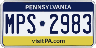 PA license plate MPS2983