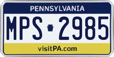 PA license plate MPS2985