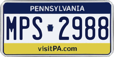 PA license plate MPS2988