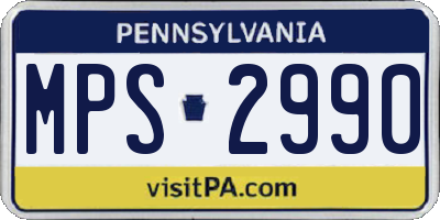 PA license plate MPS2990