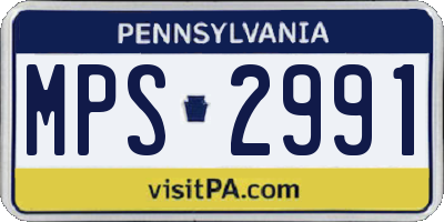 PA license plate MPS2991