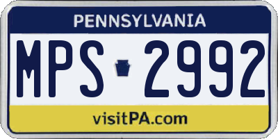 PA license plate MPS2992