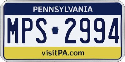 PA license plate MPS2994