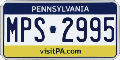 PA license plate MPS2995