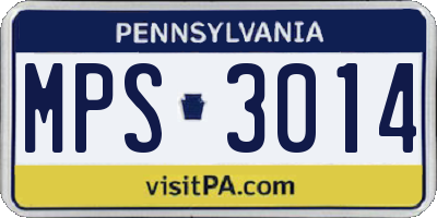 PA license plate MPS3014