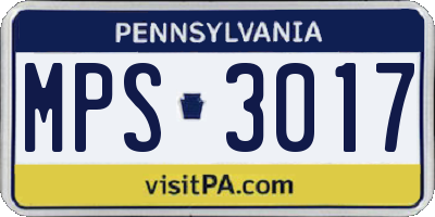 PA license plate MPS3017