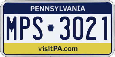 PA license plate MPS3021